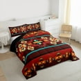 thumbnail image 3 of Feelyou Vintage Red Aztec Twin Comforter Sets, Hippie Southwestern Bedding Set, 2 Pieces, 3 of 8