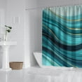 thumbnail image 2 of Teal Marble Gold Wave Pattern Shower Curtain 84"x72" ,Bathroom Decorative Shower Curtains Set with 12 Hooks,Modern Waterproof Washable Shower Curtain, 2 of 6