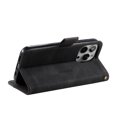thumbnail image 2 of Compatible with iPhone 16 Case, Wallet Flip Cover with Card Holder and Wrist Strap PU Leather Kickstand Credit Card Classic Phone Case Cover for iPhone 16, Black, 2 of 9
