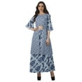 thumbnail image 1 of Moomaya Printed High Low Crop Top Kurti Palazzo Set Ethnic Indian Clothing Set For Womens, 1 of 9