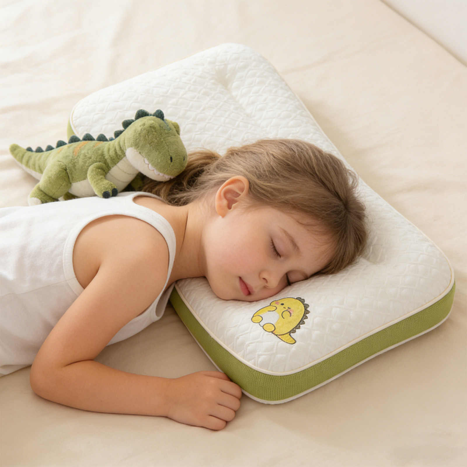 Kids Toddler Pillow for Boys and Girls 2-6 Years, Breathable Pillowcase for Neck Support and Cool Sleep, Ergonomic Child Pillow 12x20 Inches with Cute Design for Bedroom