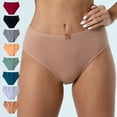 thumbnail image 2 of Baywell Women's Cotton Underwear High Waisted Full Coverage Tummy Control Ladies Panties White&Camel&Red&Gray L, 2 of 7
