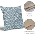 thumbnail image 2 of Light Blue Cream Floral Block Print Pillow Covers 18X18 Set of 2, Flower Pattern Spring Summer Print Decorative Throw Pillow Covers Outdoor Farmhouse Seasonal Cushion Case Couch Sofa Bed Decor, 2 of 5