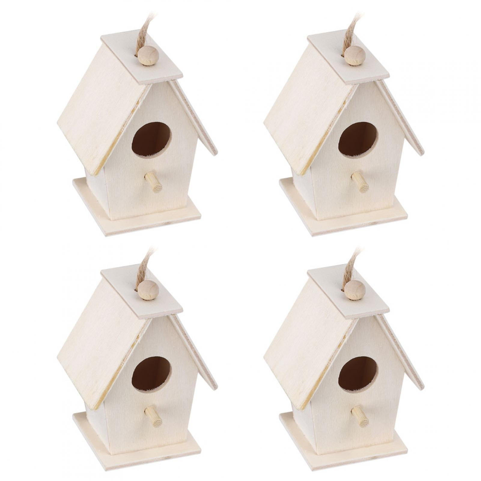 Zerodis Moisture‑resistant Platane Wood 4Pcs Soft Texture Bird Nests, Wooden Bird House, Hanging Bird House For Swallows Birds Other Wild Animals Parrots