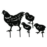 Garden Stake Artificial Hen Rooster Outdoor Statues Lifelike Strong And Durable Acrylic Animal Silhouette Decoration
