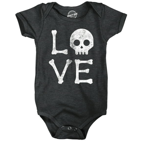 Love Skull Baby Bodysuit Funny Sarcastic Halloween Graphic Novelty Jumper For Infants
