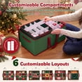 thumbnail image 2 of Yexmas Large Christmas Ornament Storage Box,Holiday Decoration Ornament Storage with Reinforced Handles & Extra Pockets,Green, 2 of 7