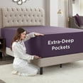 thumbnail image 5 of Sanders Collection Empyrean Bedding Extra Deep Pocket Microfiber Fitted Sheet Set Eggplant - Full, 5 of 5