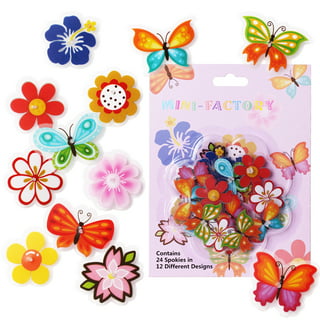 MINI-FACTORY Bike Stickers Decoration for Girls - Colorful Cute  Bicycle/Scooter/Tricycle Stickers for Kids - 48Pcs - 24 Different Patterns  