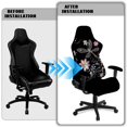 thumbnail image 6 of SCRAWLGOD Dragonfly Floral Print Gaming Chair Cover for Cats Stretchable Non Slip Furniture Protector Breathable Washable Computer Chair Slipcover with Armrest Covers, 6 of 9