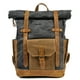 thumbnail image 5 of Mochila de viaje de lona impermeable con cera de aceite de color contrastante vintage, bolso para computadora, mochila de exterior de gran capacidad para mujer, bolso para hombre, 5 of 6