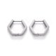 thumbnail image 1 of Tarnish Resistant 304 Stainless Steel Huggie Hoop Earrings Hexagon Stainless Steel Color 14.5x16.5x3mm Pin: 1mm, 1 of 2