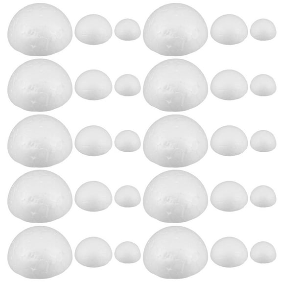 LOLIPPYY 300Pcs White Polystyrene Half Balls for DIY Craft Projects and Christmas Decoration