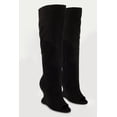 thumbnail image 2 of Women's Peep Toe Over The Knee Wedge Boots, 2 of 6
