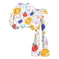 thumbnail image 5 of Grblisyd First Day of School Outfits for Girls Cute Stationery Print Crew Neck Long Sleeve Top and Flared Leg Pants Fall Clothing Set, 5 of 7