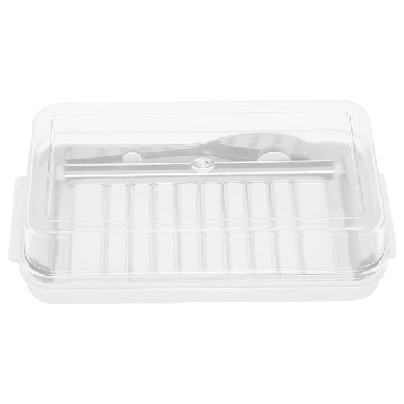 Space Saving Butter Cheese Box with Stainless Steel Cutter Refrigerator Dish