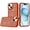 Cosmic Orange, variant on For iPhone 15 Crystal Glass Diamond with Metallic Buttons and Edges Hybrid Case - Red