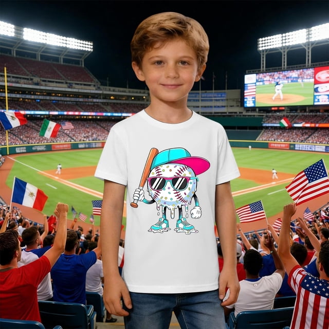 Chemises pour Garçons Filles Col Rond Tout-Petit T-Shirt à Manches Courtes Vêtements d'Été Pyjamas Garçons 2T