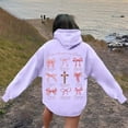 thumbnail image 4 of Women's Hoodies & Sweatshirts Word Graphic Sweatshirts Preppy Long Sleeve Hoodie Tops for Women Casual Style, 4 of 7