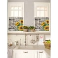thumbnail image 5 of Sunflower 2 Panel Kitchen Curtains for Small Windows, Yellow Flowers Summer Botanical Wooden Bathroom Tier Curtain, Short Window Treatment for Bedroom/Living Room 55"x24", 5 of 6