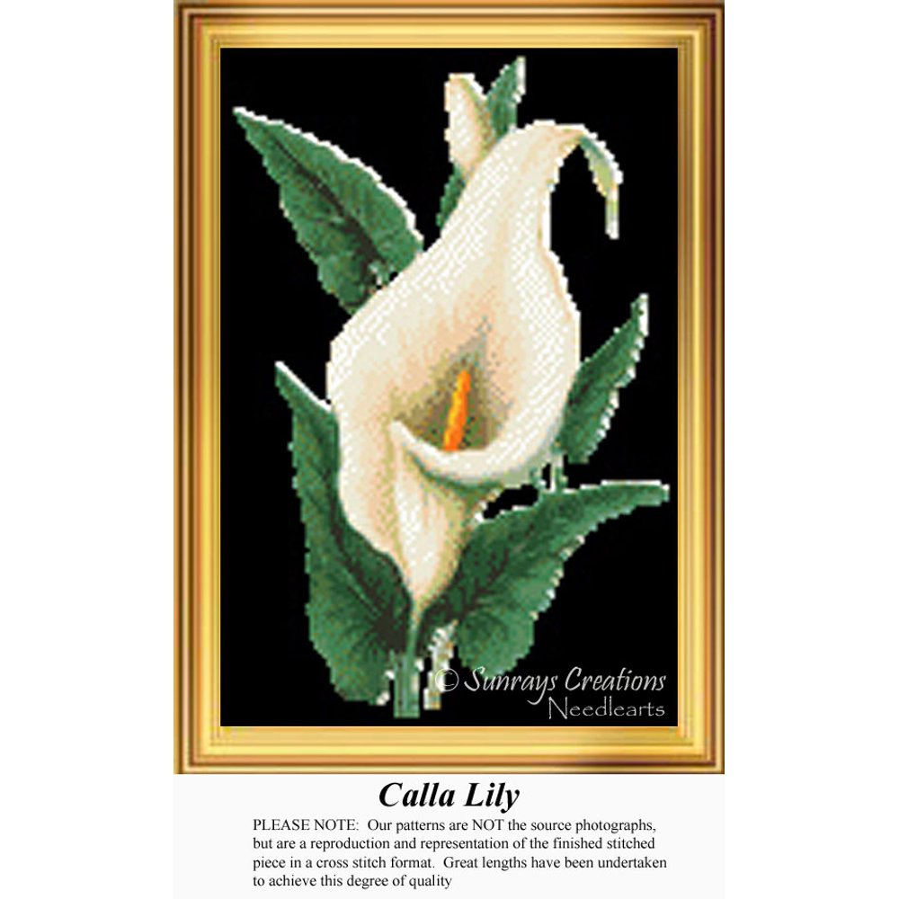 Calla Lily Cross Stitch Pattern Calla Lily (Pattern Only, You Provide
