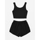 thumbnail image 2 of Conjunto de 2 piezas sin mangas con botones y pantalones cortos para mujer Negro M Negro M Xishao ropa, 2 of 2