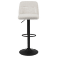 thumbnail image 3 of Bouclair Oatmeal Adjustable Fabric and Metal Barstool, 3 of 5