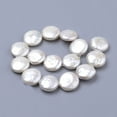 thumbnail image 2 of Natural Baroque Pearl Keshi Pearl Beads Strands Cultured Freshwater Pearl Flat Round Floral White Hole: 0.5mm 12~13x4~6mm, 2 of 2