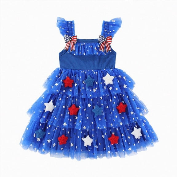 KPOPLK 1-6T Toddler Baby Girl Sleeveless Boho Dress Spaghetti Strap Halter Dresses Outfit Summer Casual Clothes(4-5 Years,Blue)