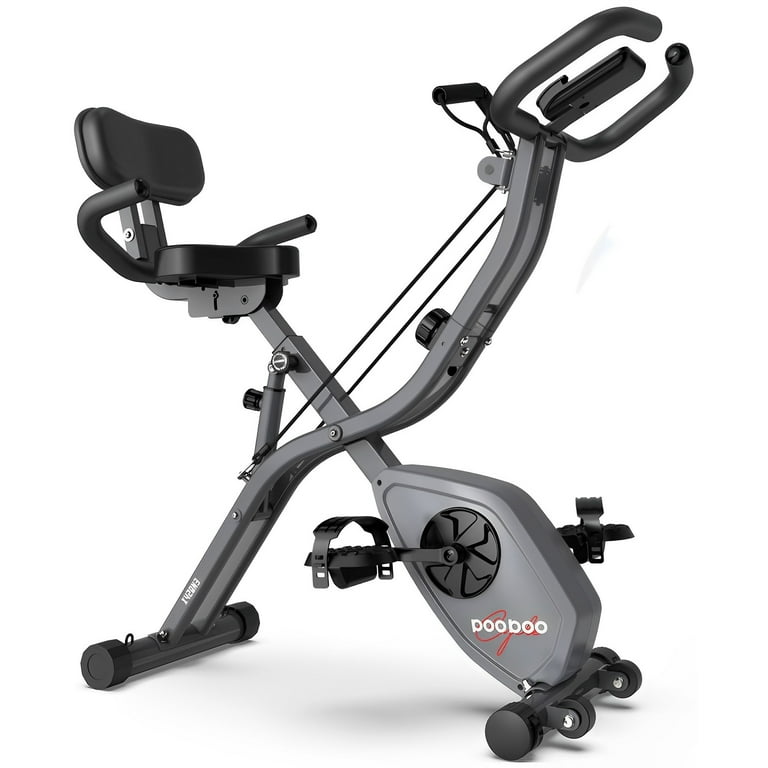 Pooboo Upright Folding Exercise Bike Magnetic Stationary Cycling