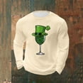 thumbnail image 5 of VBTAPA Mens St Patrick's Long Sleeve T-Shirt Shamrock Irish Waffle Shirts Lightweight Crewneck Pullover Tees Khaki XXL, 5 of 6