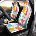 thumbnail image 1 of Juego de 2 fundas para asientos de coche ABPHQTO patrón azul gatos coloridos silueta naranja, 1 of 4