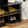 thumbnail image 6 of HOMCOM Hall Tree W/ Shoe Storage Bench Entryway Coat Rack Bench Black, 6 of 8