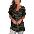 thumbnail image 4 of Womens Shirts Short Sleeve Flowy Tops High Low Tunic V Neck Casual Loose Tshirts, 4 of 5