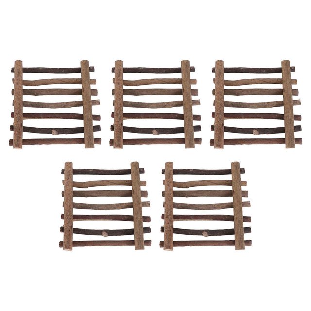 5 Pcs Brown Plastic Sticks for DIY Crafts Garden Decor Mini Landscape Ornament Accessory 4.7inx0.43in