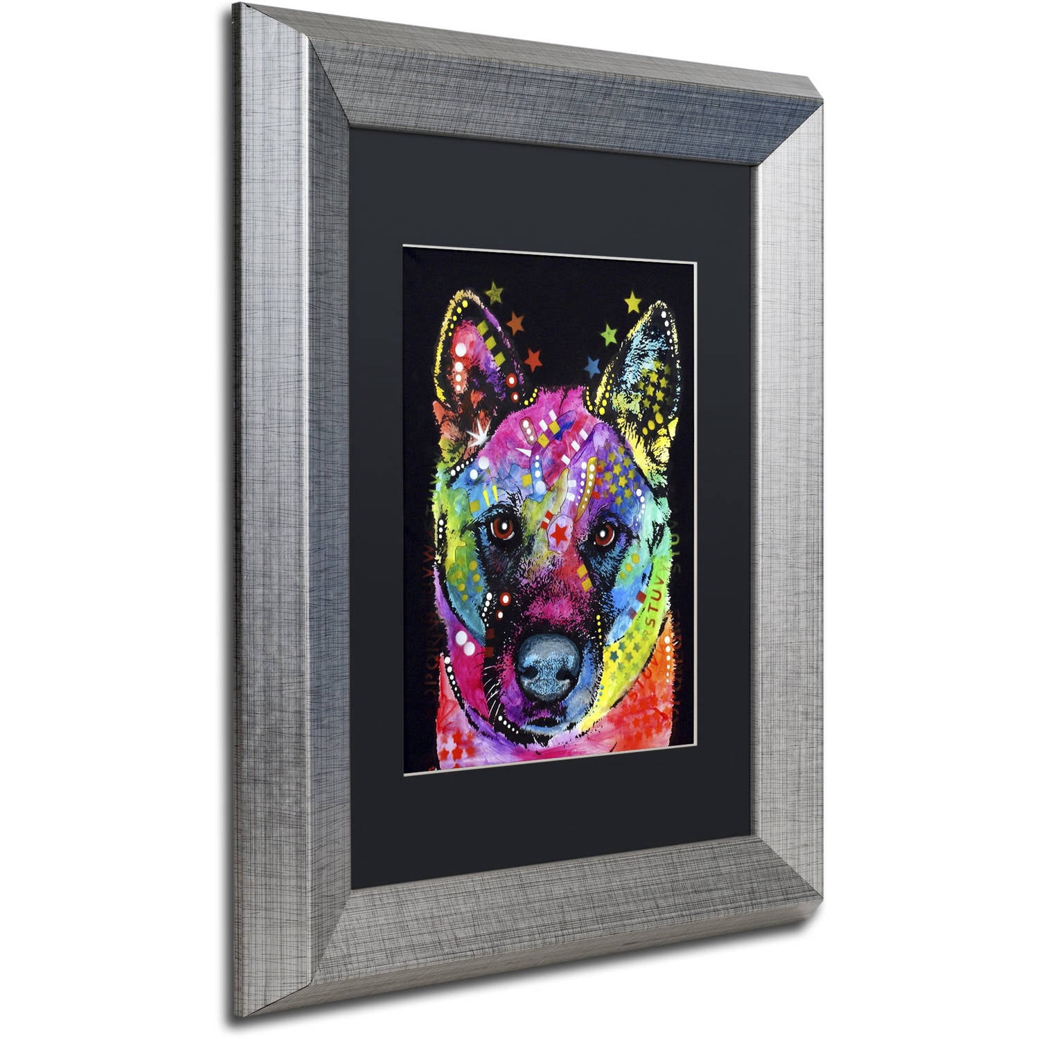 Trademark Fine Art "Akita II" Canvas Art by Dean Russo, Black Matte, Silver Frame
