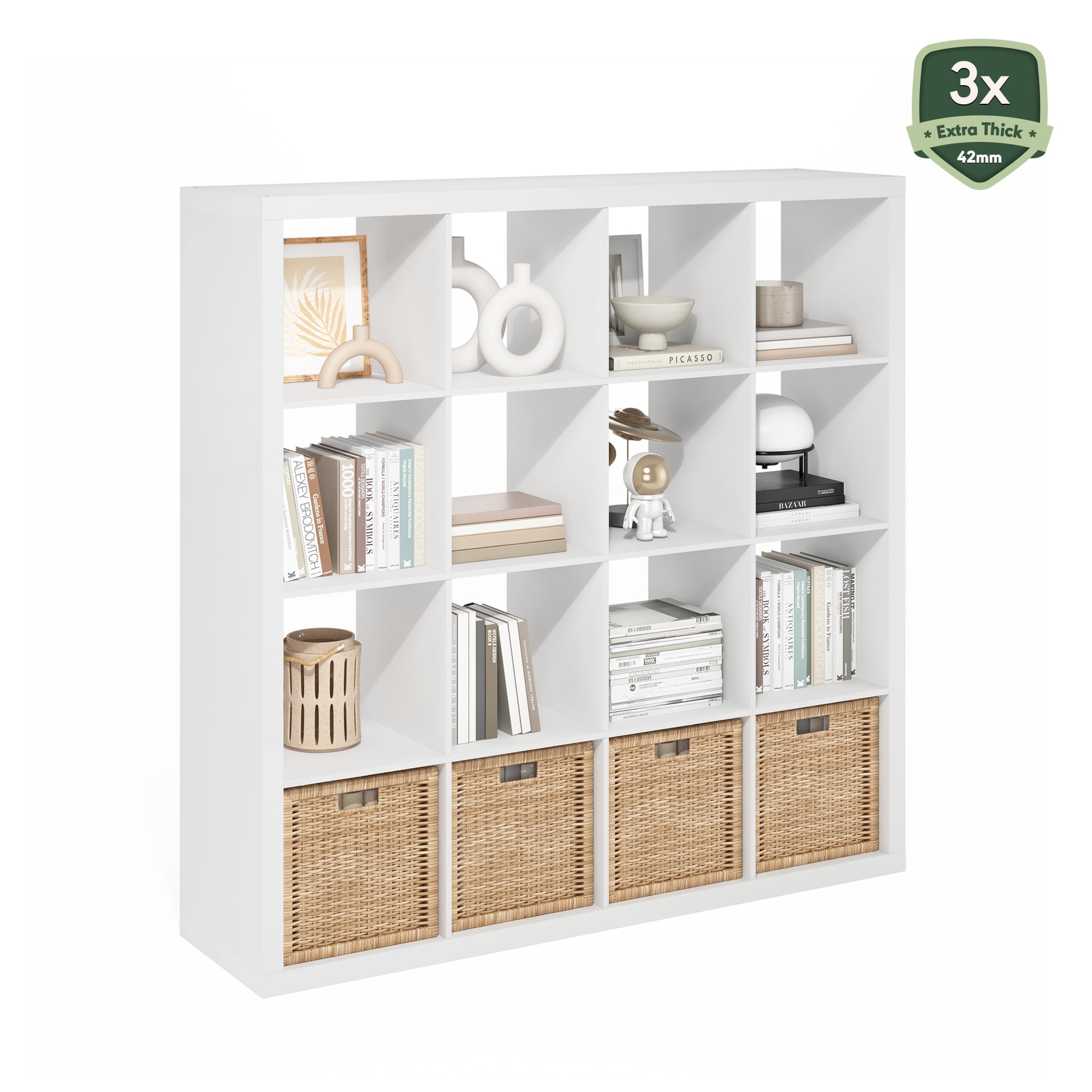 Furinno Daly 8-Cube Horizontal Bookcase, Bookshelf, Storage Organizer, 35 Width, Espresso