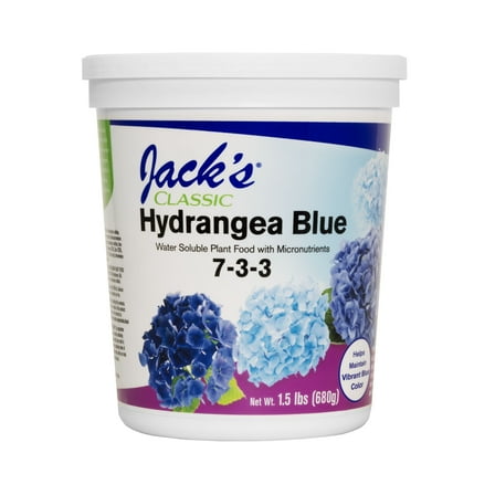 Jack's Classic 7-3-3 Hydrangea Blue Water-Soluble Fertilizer with Micronutrients to Enhance Blue Flowers, 1.5lbs