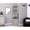 Gray, variant on Black 71" Corner Bar Cabinet with 8 Cubbies 2 Shelves and Central Shelf for Home Entertaining Areas