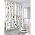 thumbnail image 3 of Shower Curtain Spring Flowers Shower Curtains for Bathroom, Waterproof Polyester Shower Curtain Set with Hooks, Stall Long Size 54"x78" Leaf Plant, 3 of 6
