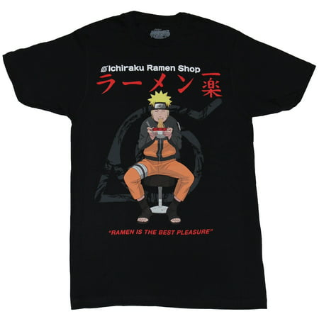 Naruto Mens T-Shirt - Ramen is the Best Pleasure Chowing Down (Best Of Naruto Shippuden)