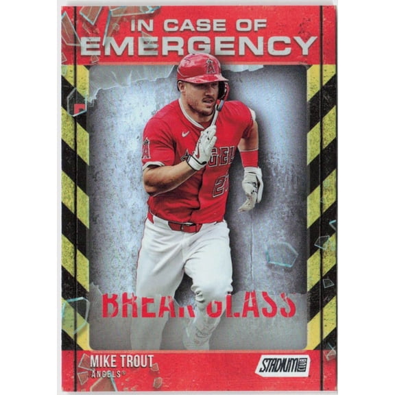 Collectible 2025 Topps Stadium Club In Case of Emergency ICE-25 Mike Trout Los Angeles Angels Baseball Card Los Angeles Angels MLB Baseball Trading Card