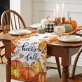 thumbnail image 3 of Thanksgiving Pumpkins Table Runner, Autumn Thanksgiving Kitchen Dining Table Decoration for Home Party Decor 13x48 Inches, 3 of 9