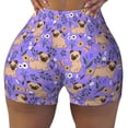 thumbnail image 2 of Lsque Pugs and Flowers Pattern High Waisted Biker Shorts for Women-Tummy Control Fitness Athletic Workout Running Yoga Gym Shorts,Moisture-Wicking-X-Large, 2 of 9