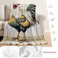 thumbnail image 5 of Retro Rooster Blanket Soft Cozy Warm Throw Blanket for Couch, Plush Fuzzy Flannel Fleece Blankets for Sofa, Farmhouse Animals Wooden Bed Blankets Lightweight Gifts for Women, 40"x60", 5 of 9