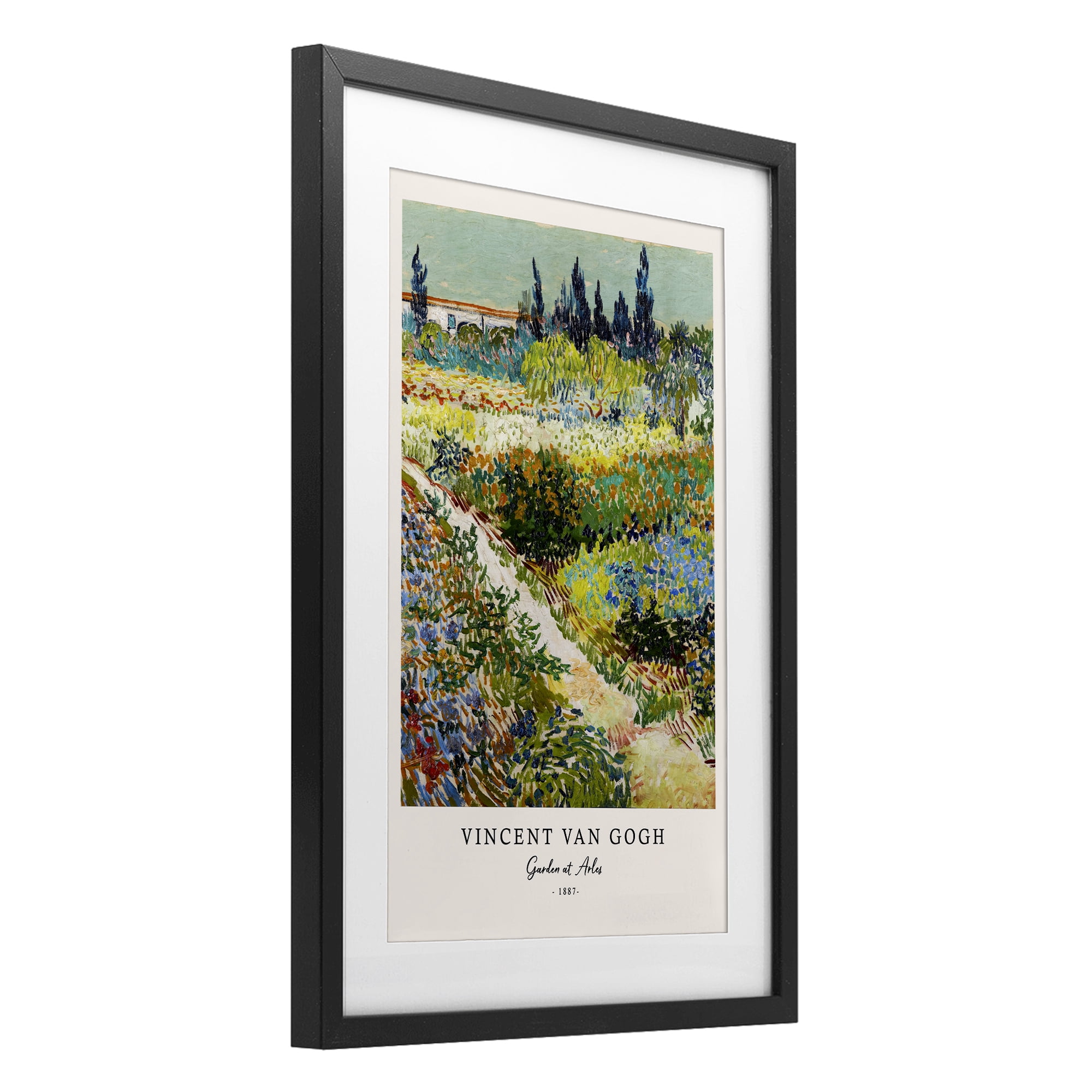 Stupell Industries Classic Garden At Arles Black Framed Print Under Glass, design by Vintage Hustle