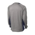 thumbnail image 6 of Sport-Tek Long Sleeve Heather Colorblock Contender Tee St361ls - Vintage Heather/ True Navy - XS, 6 of 6