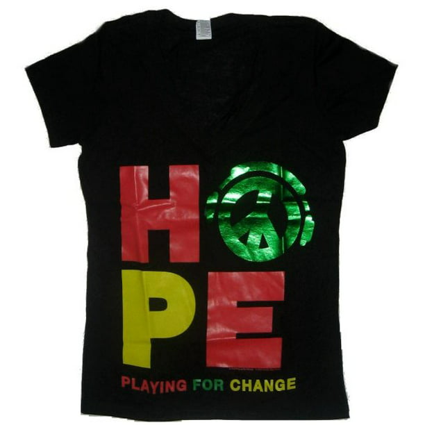 Peace Through Music Hope Playing For Change Juniors T-Shirt (Medium) -