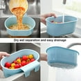 thumbnail image 5 of Cesta de colador de drenaje para fregadero, colador de fregadero multifunción, recolector de alimentos de cocina para filtrar residuos de cocina y lavar verduras y frutas (azul) ER, 5 of 5