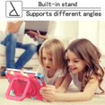 thumbnail image 5 of Allytech Case for iPad Mini 6 8.3" 2021, iPad Mini 6th Gen Case for Kids, Hard PC + TPU Hybrid Shockproof 360 Rotatable Grip Handle Foldable Stand Shoulder Strap Cover with Pen Holder, Colorful Rose, 5 of 9